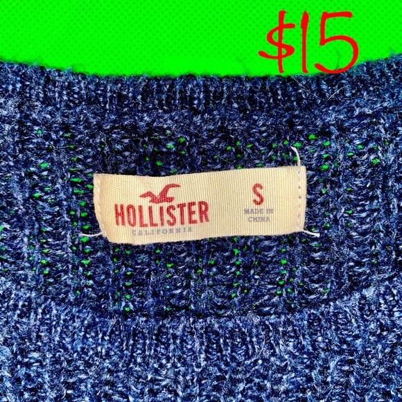 Hollister Blue Knit Long Sleeve - Picture 3 of 4
